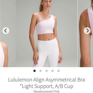 lululemon athletica Asymmetrical Bra - Light Pink, SIZE 8, NWOT